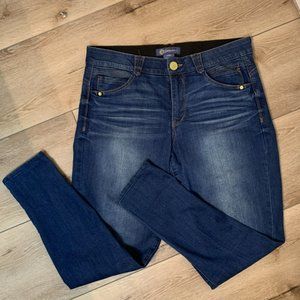 DEMOCRACY Women's Ab Solution Skinny Blue Jeans 12 P In-Seam 28.5"